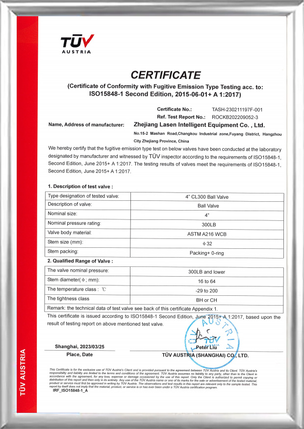 TUV ISO15848 সার্টিফিকেট (4