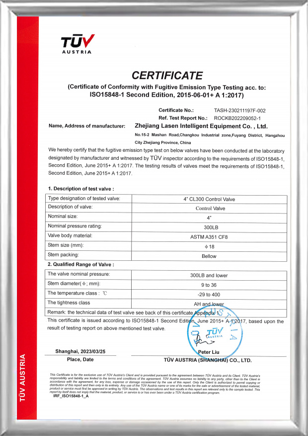 TUV ISO15848 সার্টিফিকেট (4